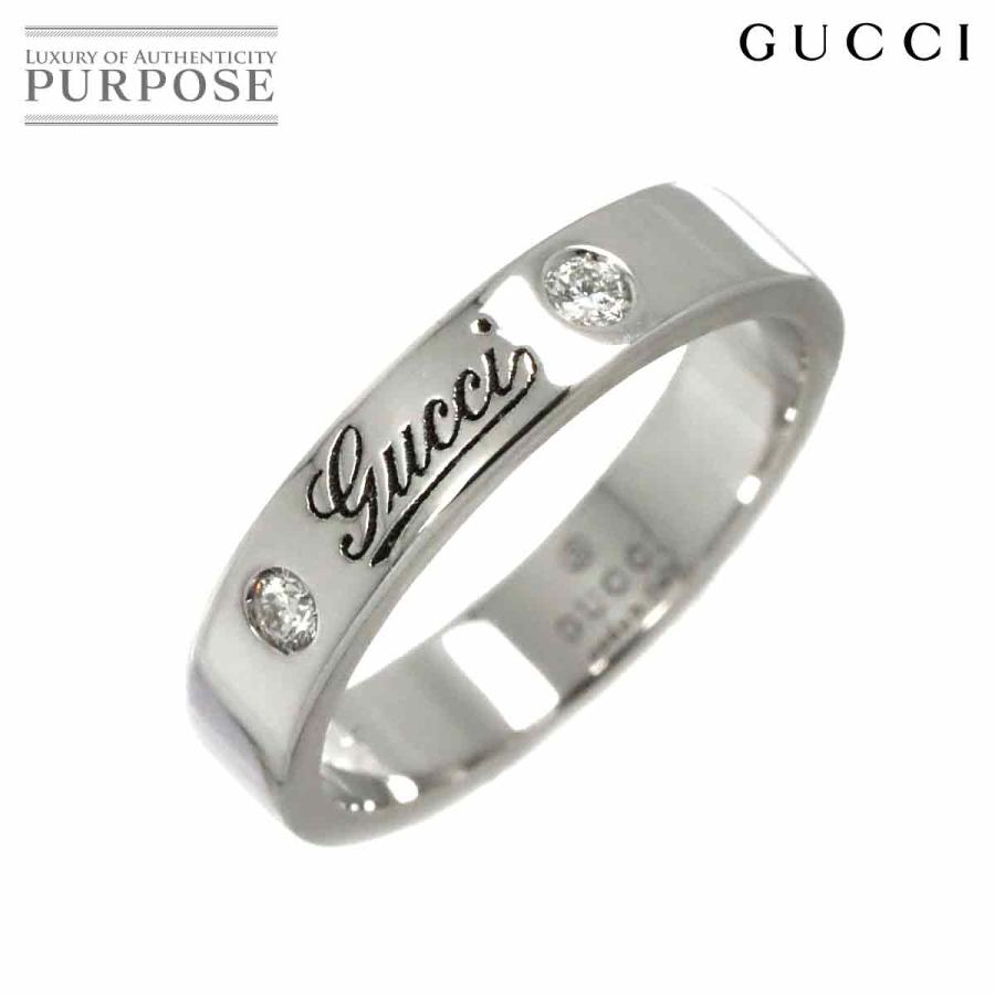 グッチ GUCCI アイコン プリント #11 リング ダイヤ K18 WG ホワイト 