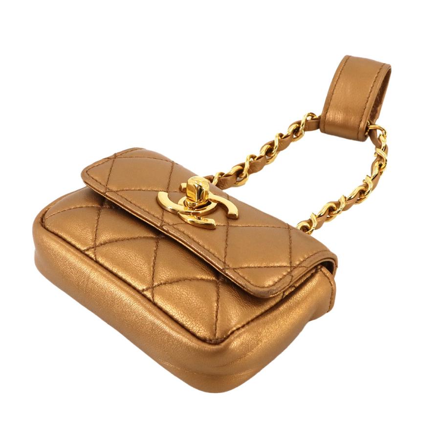 新品同様 シャネル CHANEL マトラッセ ベルトバッグ ウエストポーチ レザー メタリックブラウン Belt Bag 90241467_2