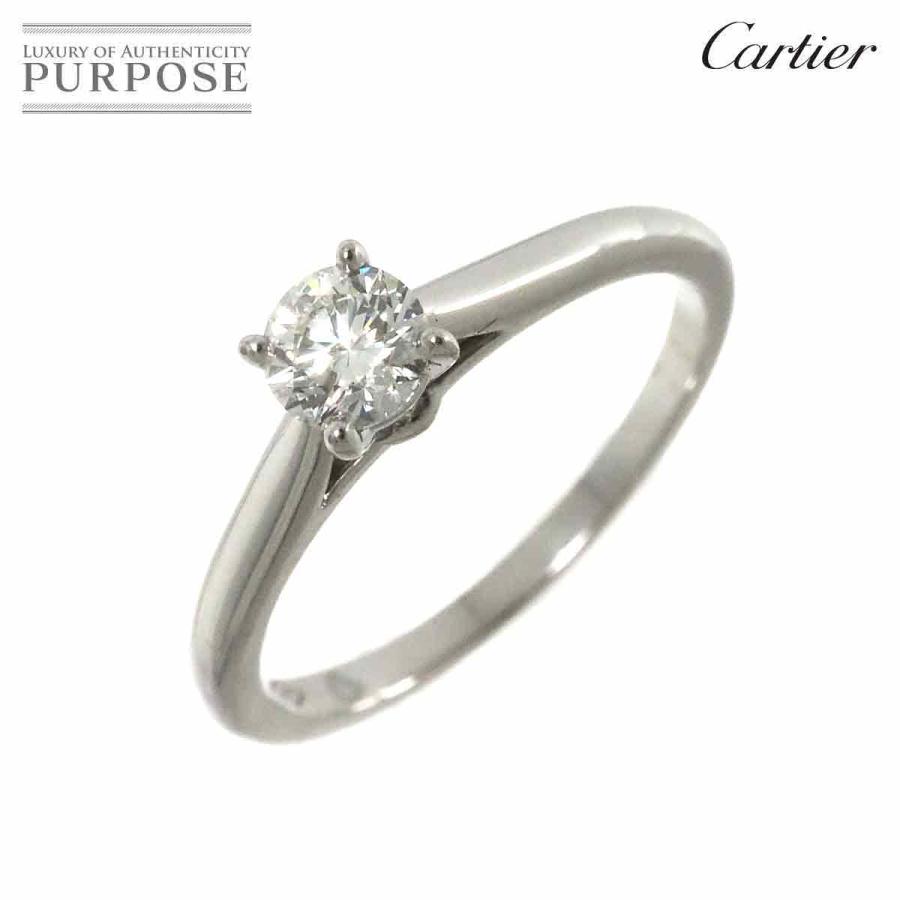 カルティエ Cartier ソリテール ダイヤ 0.32ct H/VS2/3EX #48 リング 