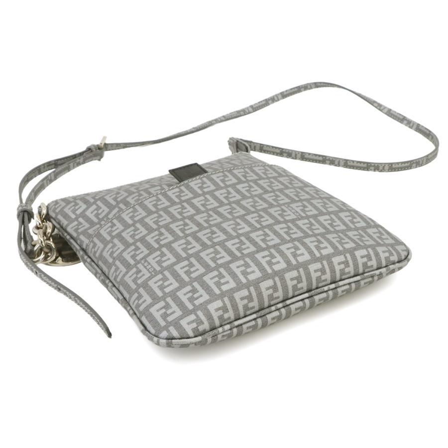 新品同様 フェンディ FENDI ズッキーノ ショルダー バッグ PVC グレー 