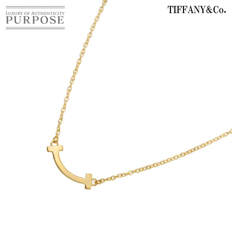 ティファニー TIFFANY&Co. Tスマイル ネックレス 45cm ミニ K18 YG 