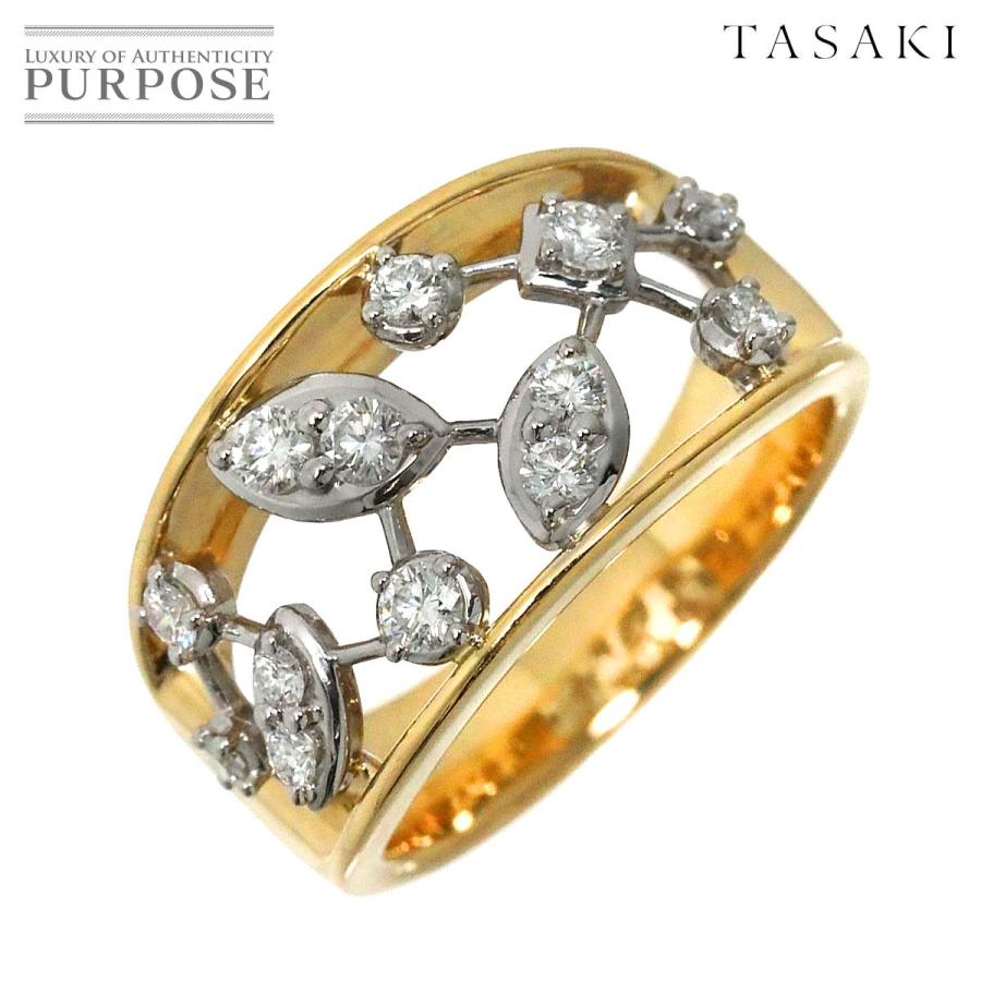 美品 田崎真珠 タサキ Pt900×K18 ダイヤ0.41ct リング 指輪