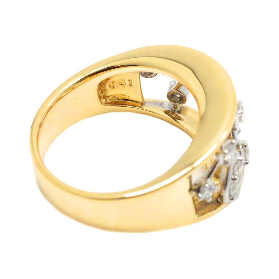 タサキ TASAKI 13号 リング ダイヤ 0.41ct K18 YG WG イエロー 