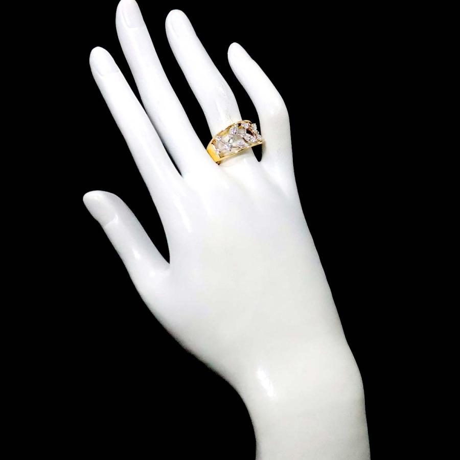 美品 田崎真珠 タサキ Pt900×K18 ダイヤ0.41ct リング 指輪