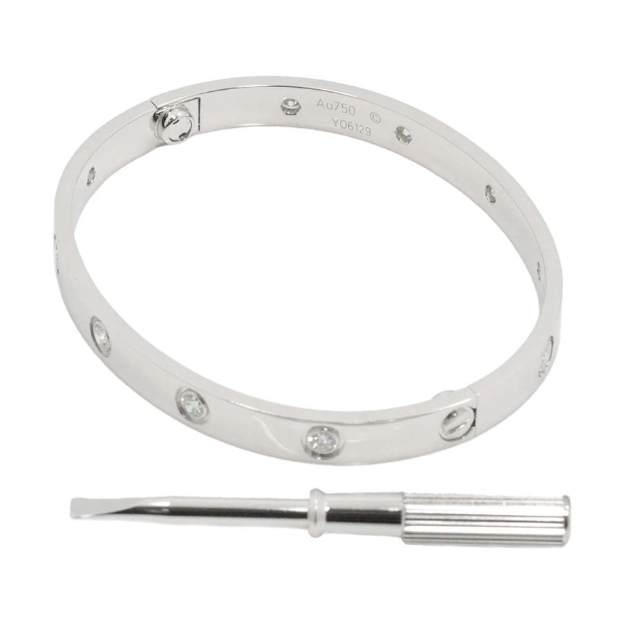 カルティエ Cartier ラブブレス フル ダイヤ 10P #17 K18 WG ホワイト 
