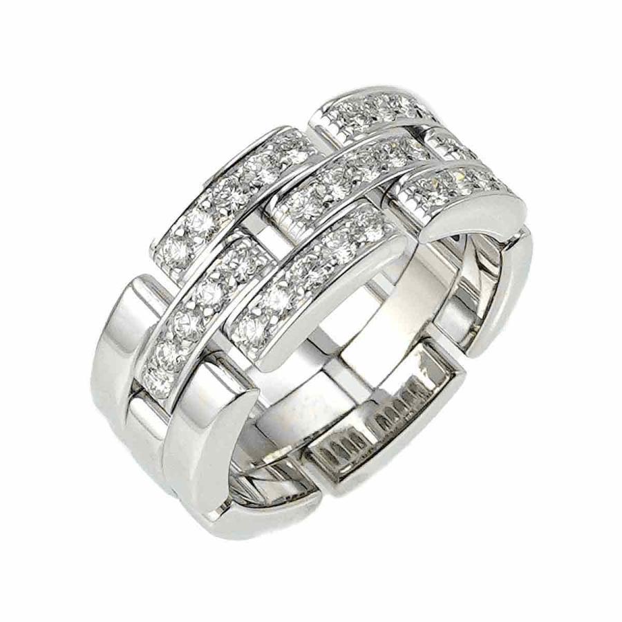 カルティエ マイヨン パンテール #52 リング ハーフ ダイヤ K18 WG 750  