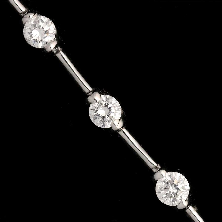 ライン LINE ダイヤ 1.25ct ブレスレット 17.5cm K18 WG ホワイト 