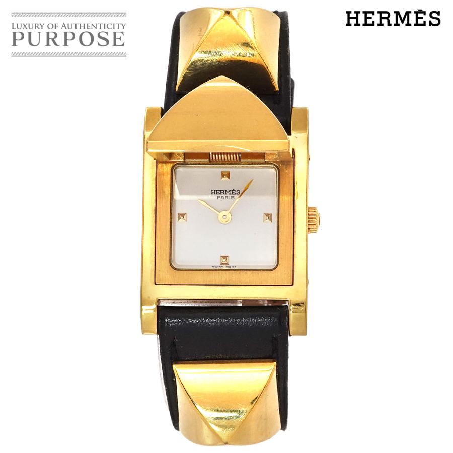 エルメス HERMES メドール レディース 腕時計 ピラミッド ゴールド