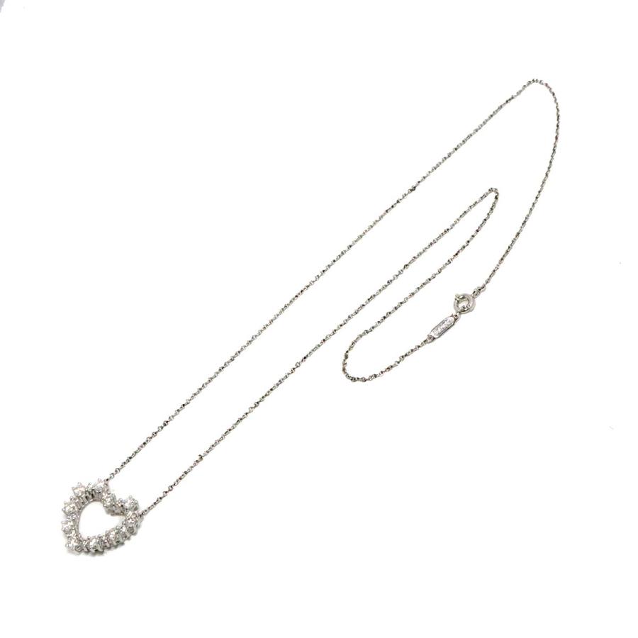 TIFFANY&Co. ティファニー ハート ダイヤ ネックレス 40cm Pt プラチナ  