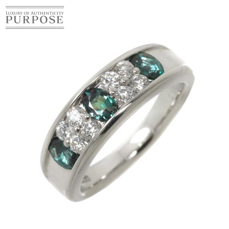リング 11.5号 アレキサンドライト 0.60ct ダイヤ 0.37ct Pt プラチナ 