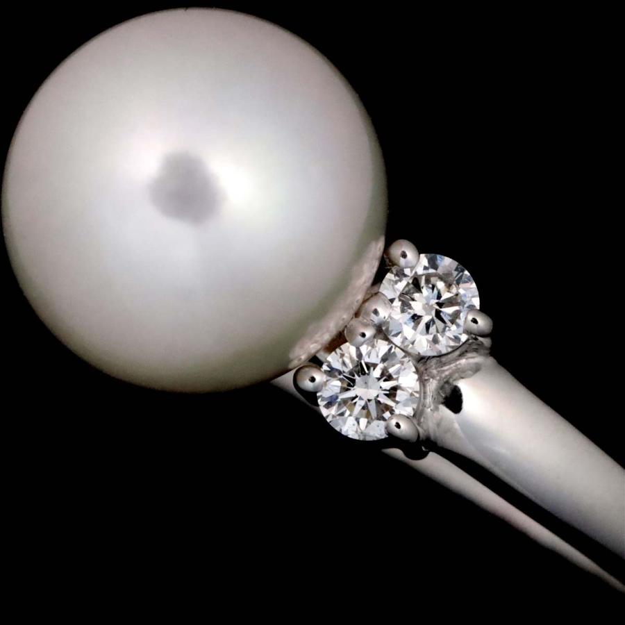タサキ TASAKI 16号 リング アコヤ真珠 9.0mm ダイヤ 0.20ct Pt 