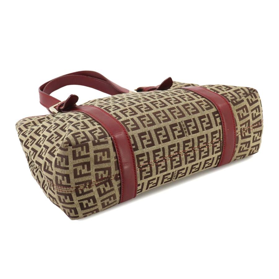 フェンディ FENDI ズッキーノ ハンド バッグ キャンバス レザー
