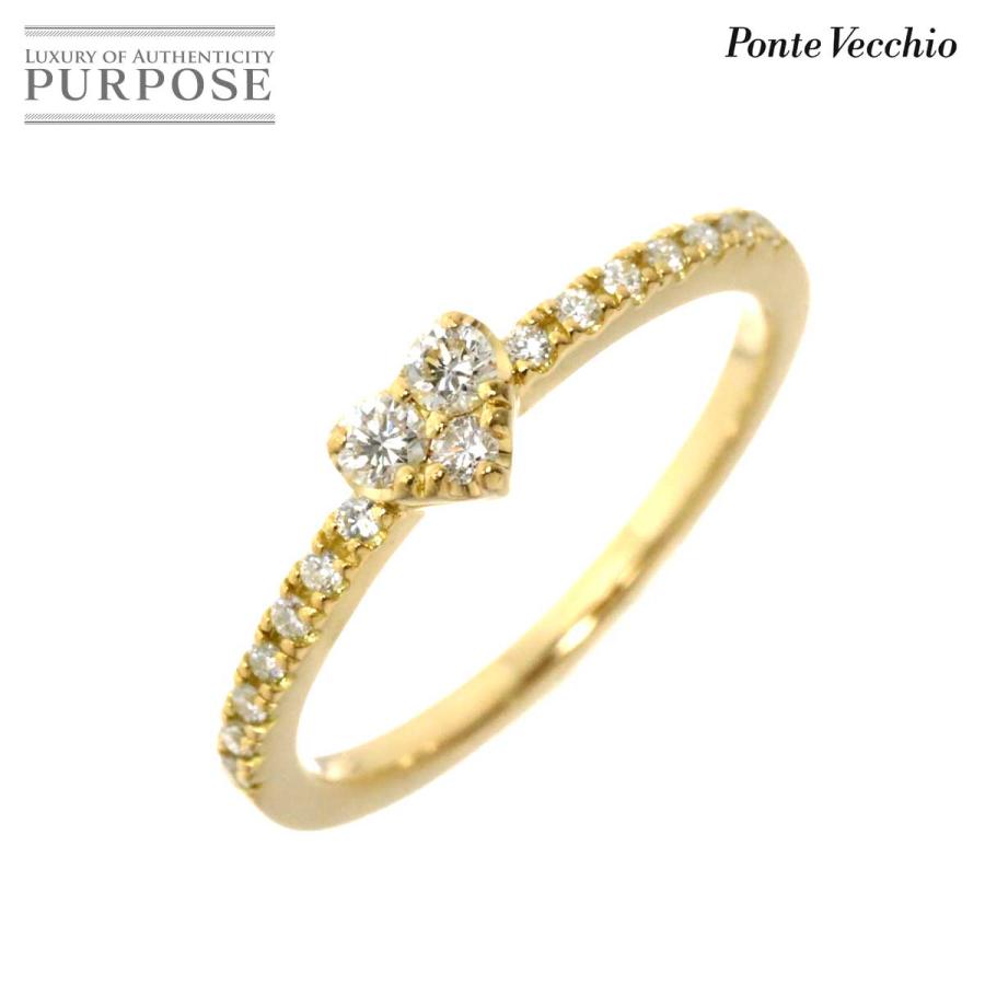 Ponte Vecchio ポンテヴェキオ 8号 リング ダイヤ 0.18ct K18 YG  