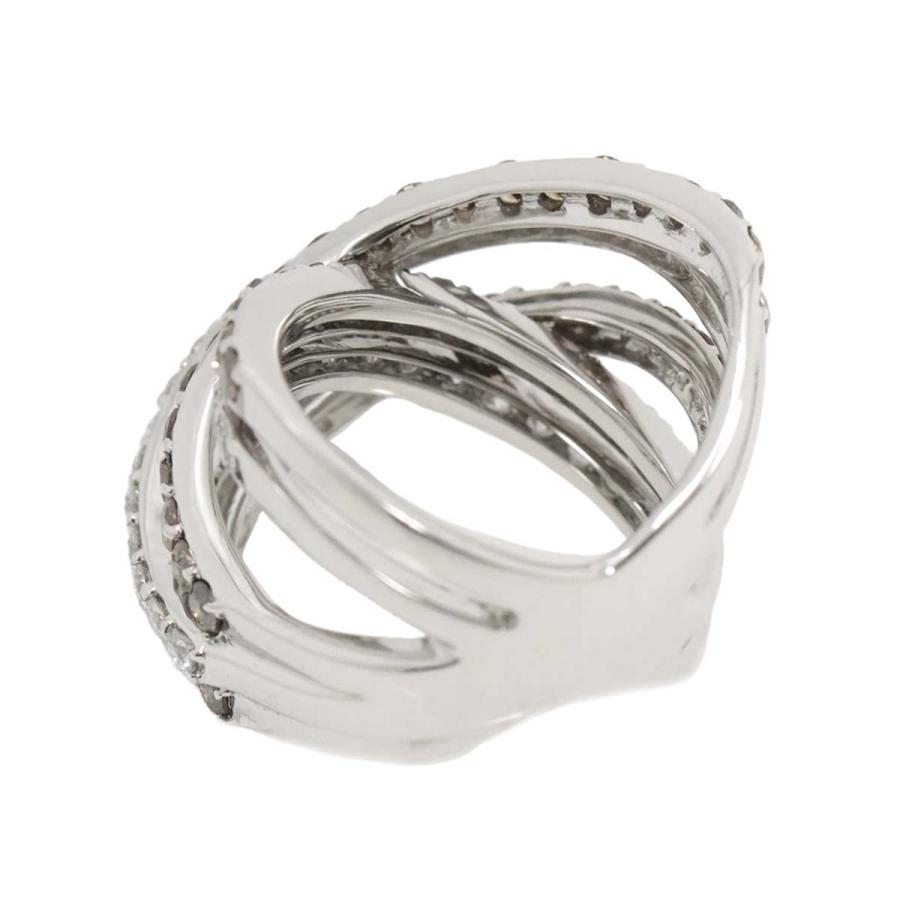 リング 14号 ブラウンダイヤ 2.00ct ダイヤ 1.30ct K18 WG ホワイトゴールド 750 指輪 Diamond Ring