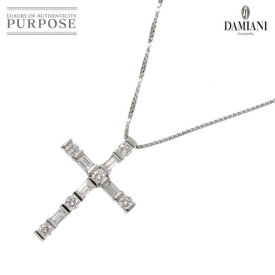 ダミアーニ DAMIANI ルミエール クロス ダイヤ ネックレス 43cm K18 WG 