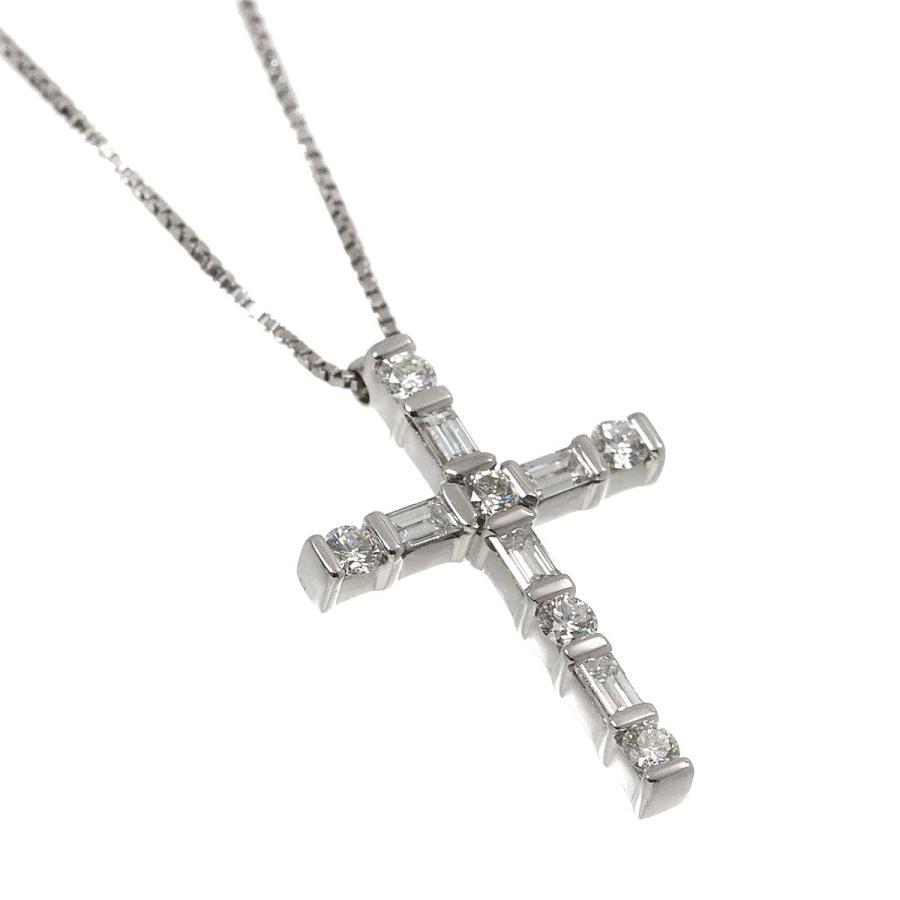 ダミアーニ DAMIANI ルミエール クロス ダイヤ ネックレス 43cm K18 WG  