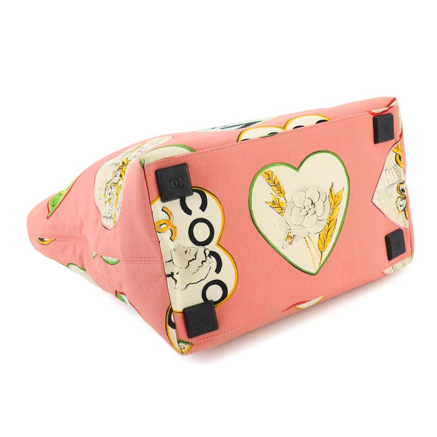 シャネル CHANEL トート バッグ キャンバス ピンク マルチカラー  