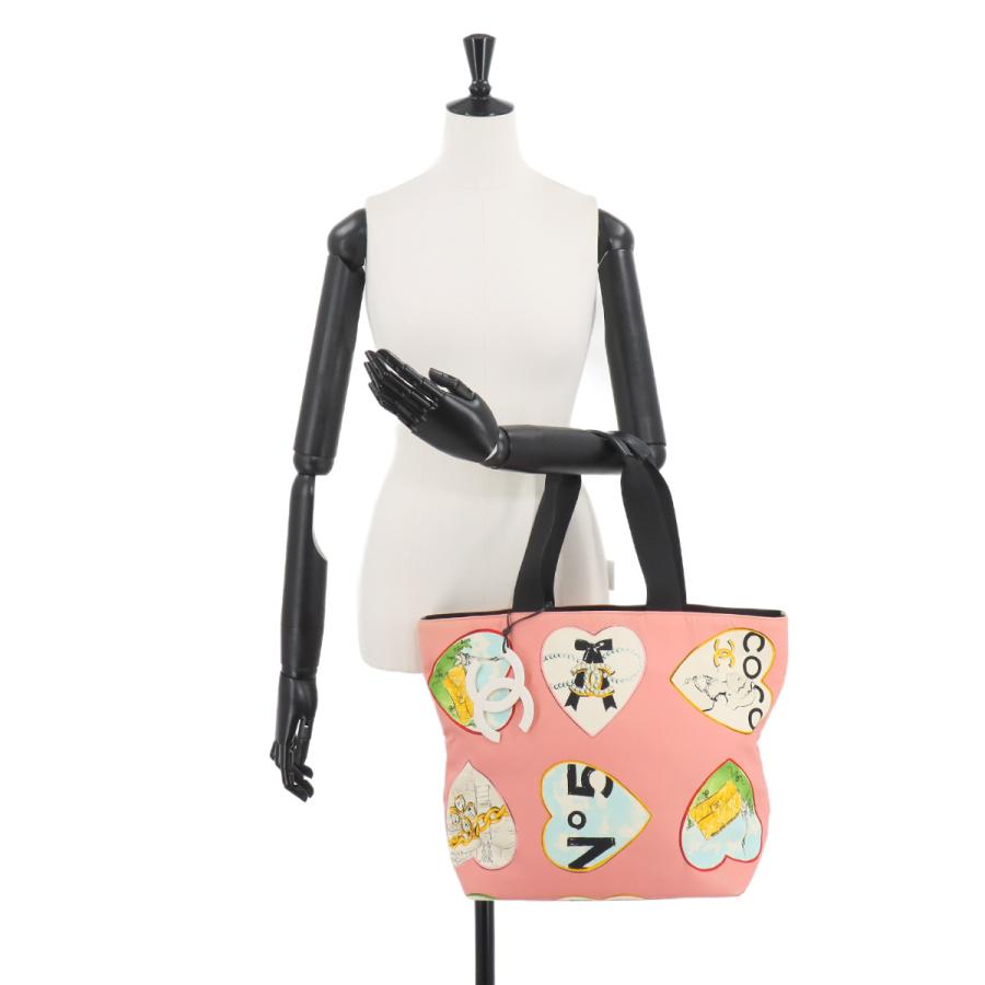 シャネル CHANEL トート バッグ キャンバス ピンク マルチカラー  