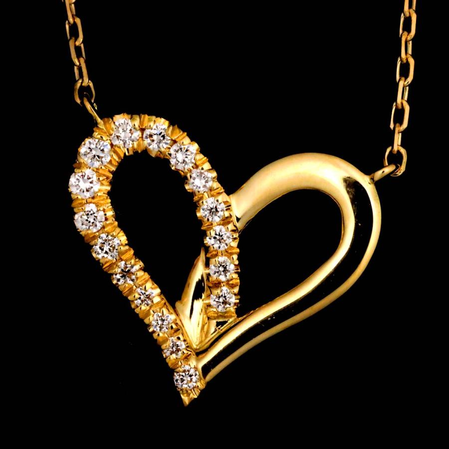 アーカー AHKAH フィルージュ ハート ミディ ハーフダイヤ 0.08ct 