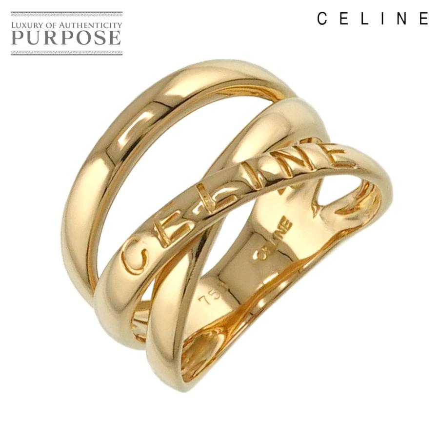 CELINE セリーヌ ロゴ 12号 リング K18 YG イエローゴールド 750 指輪  