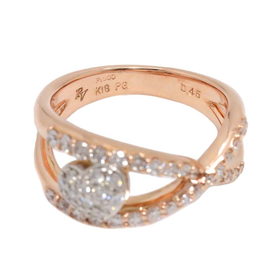 Ponte Vecchio ポンテヴェキオ 5号 リング ダイヤ 0.45ct K18 PG Pt  