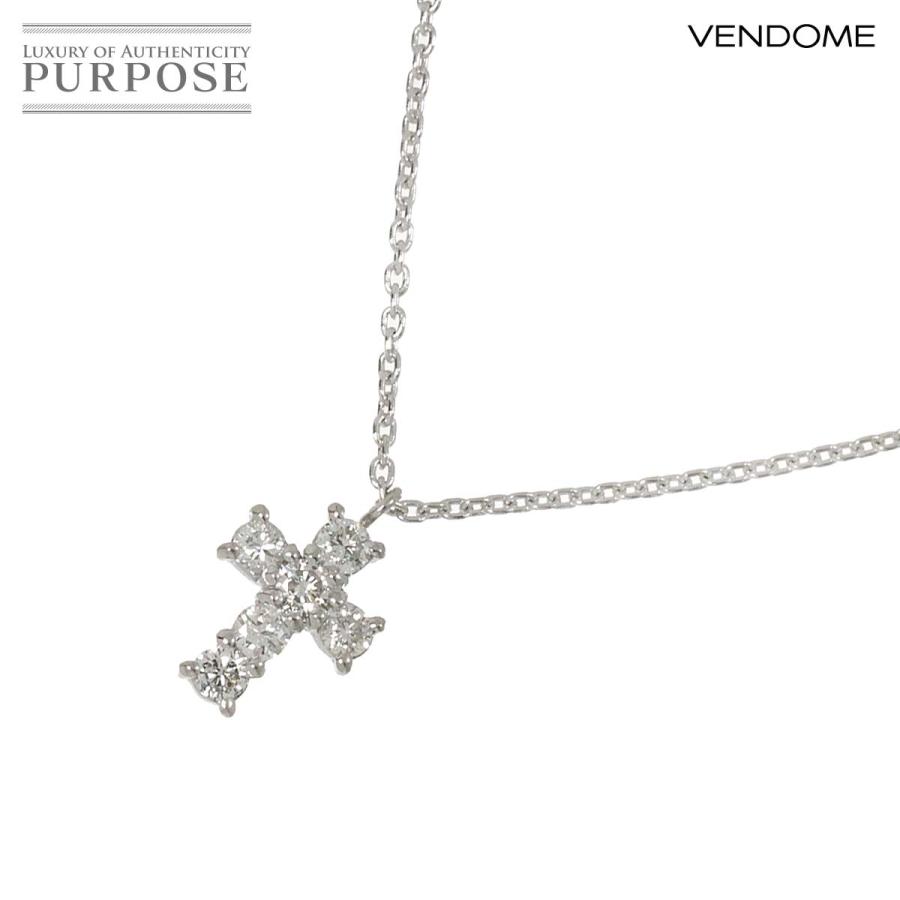 ヴァンドーム青山 Vendome Aoyama クロス ダイヤ 0.18ct ネックレス