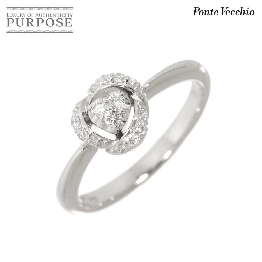 Ponte Vecchio ポンテヴェキオ 10号 リング ダイヤ 0.14ct K18 WG 