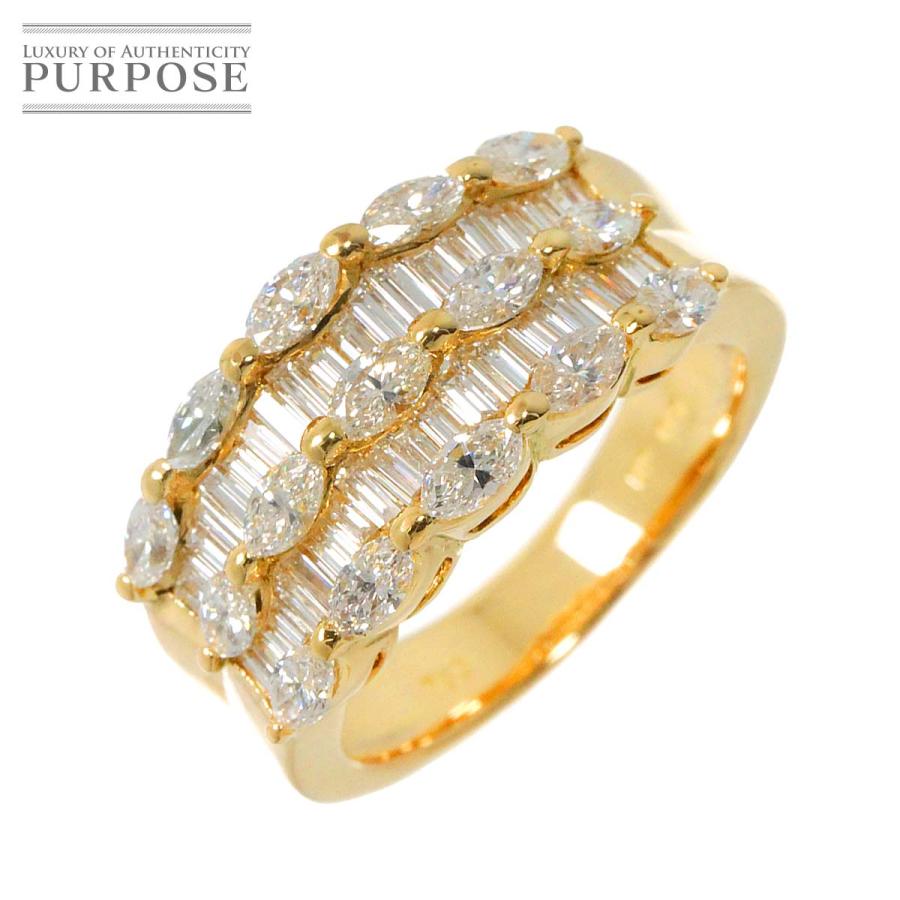 リング 13.5号 ダイヤ 2.07ct K18 YG イエローゴールド 750 指輪  