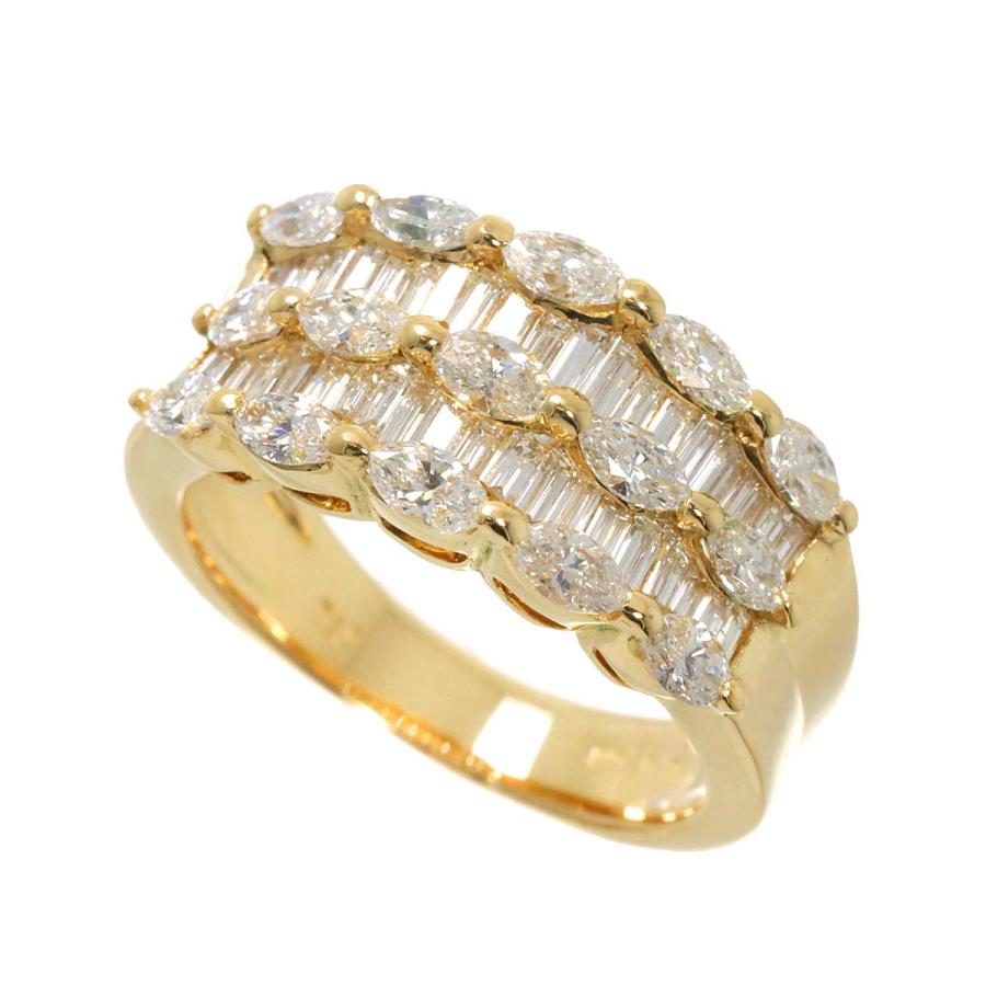 リング 13.5号 ダイヤ 2.07ct K18 YG イエローゴールド 750 指輪  