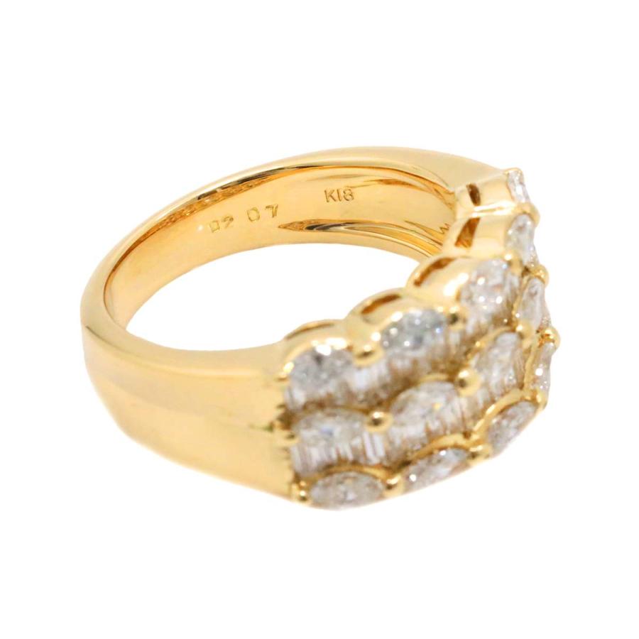 リング 13.5号 ダイヤ 2.07ct K18 YG イエローゴールド 750 指輪  