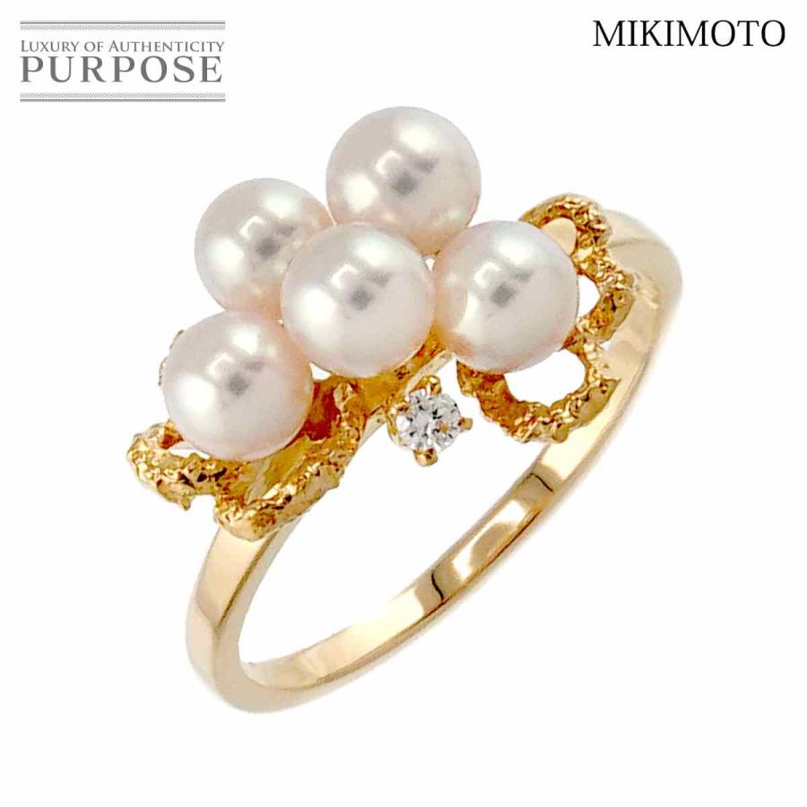 TASAKI タサキ 9.5号 リング ベビーパール 4.0-3.8mm ダイヤ 0.01ct  