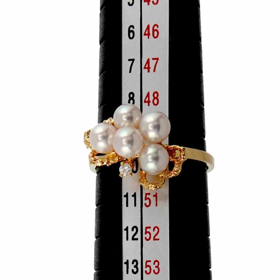 TASAKI タサキ 9.5号 リング ベビーパール 4.0-3.8mm ダイヤ 0.01ct 