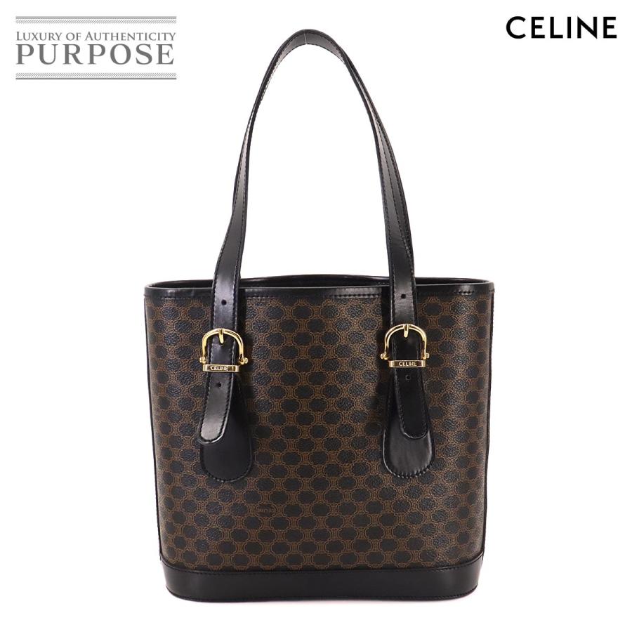 新品同様 セリーヌ CELINE マカダム柄 トート バッグ ブラック 