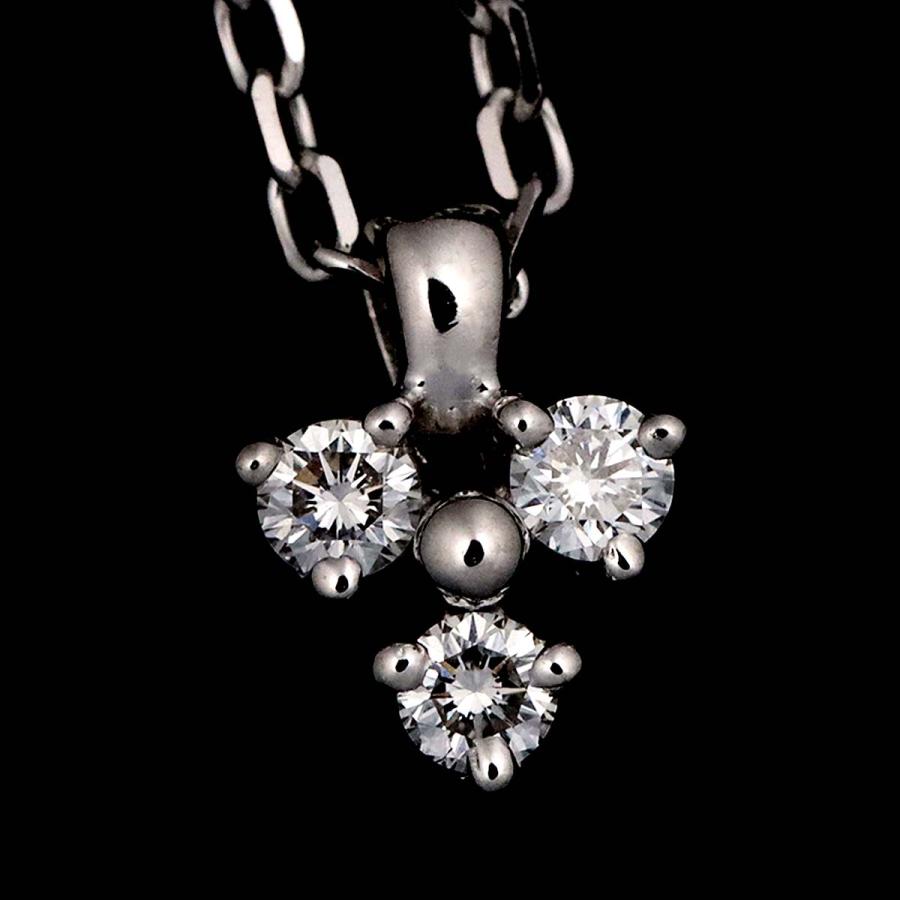 MIKIMOTO ミキモト ダイヤ 0.08ct ネックレス 40cm K18 WG ホワイト 