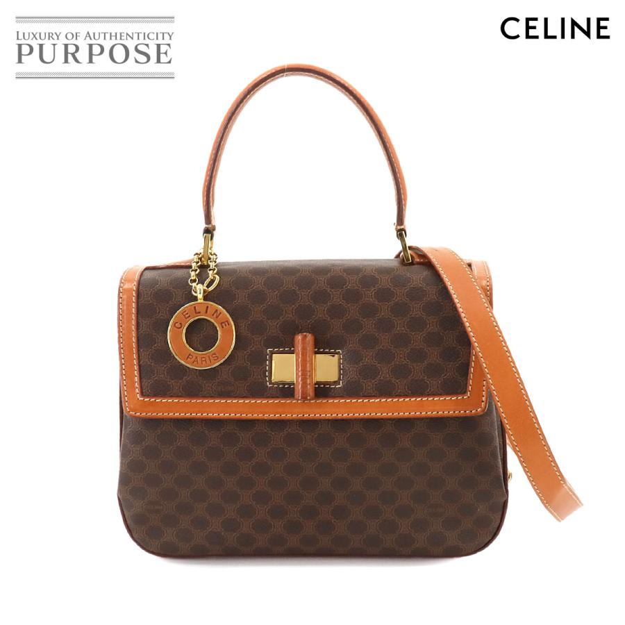 CELINE セリーヌ マカダム柄 2way ハンド ショルダー バッグ PVC 