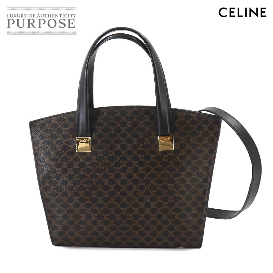CELINE（セリーヌ） マカダム柄 ハンド バッグ PVC レザー ブラック