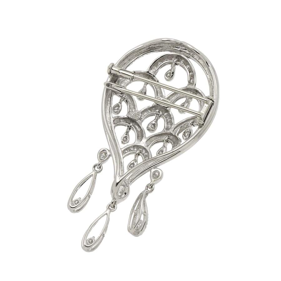 平和堂貿易動くブローチ刻印あり金750PT950ダイヤモンド0、28