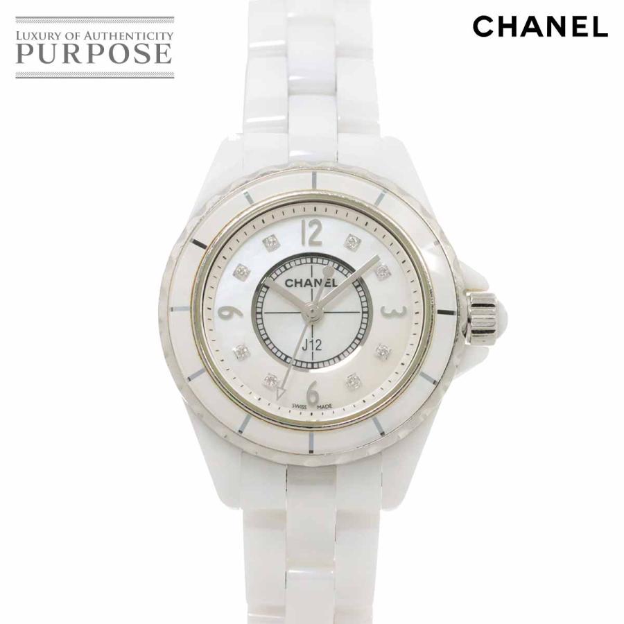 CHANEL J12 8Pダイヤ 自動巻き 腕時計 セラミック レディース ホワイト