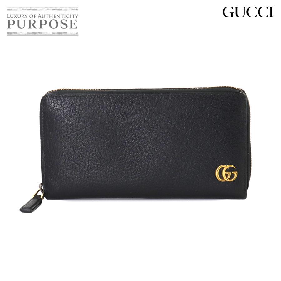 グッチ GUCCI GG マーモント ラウンドファスナー 長財布 レザー 