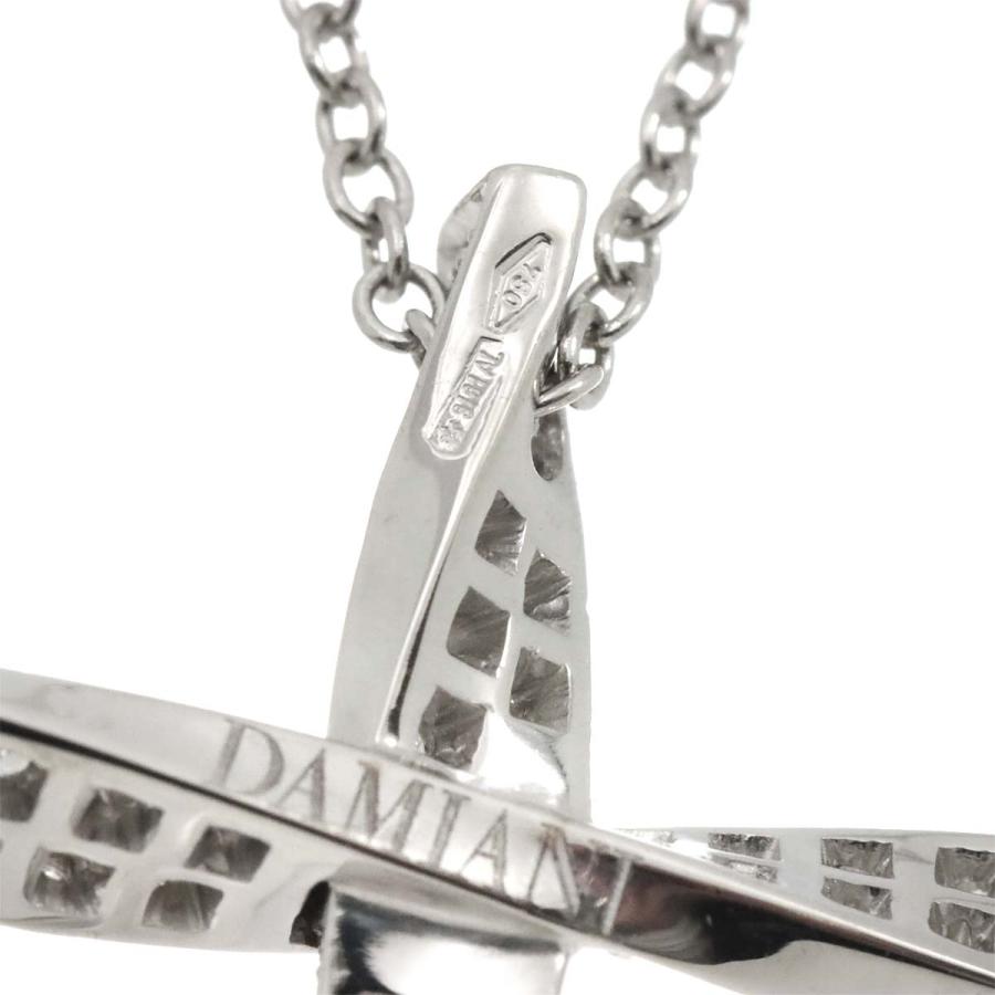 DAMIANI ダミアーニ クロス ダイヤ ネックレス 50cm K18 WG ホワイト 