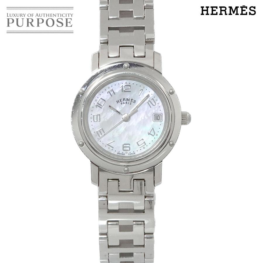 エルメス クリッパー CL4.210 ナクレ ホワイトシェル レディース 時計