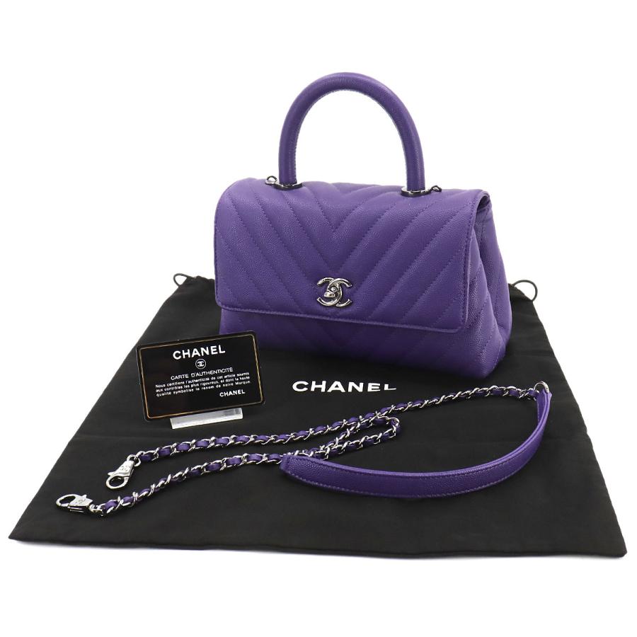 CHANEL 未使用 展示品 シャネル ココハンドル シェブロン 2way ハンド 