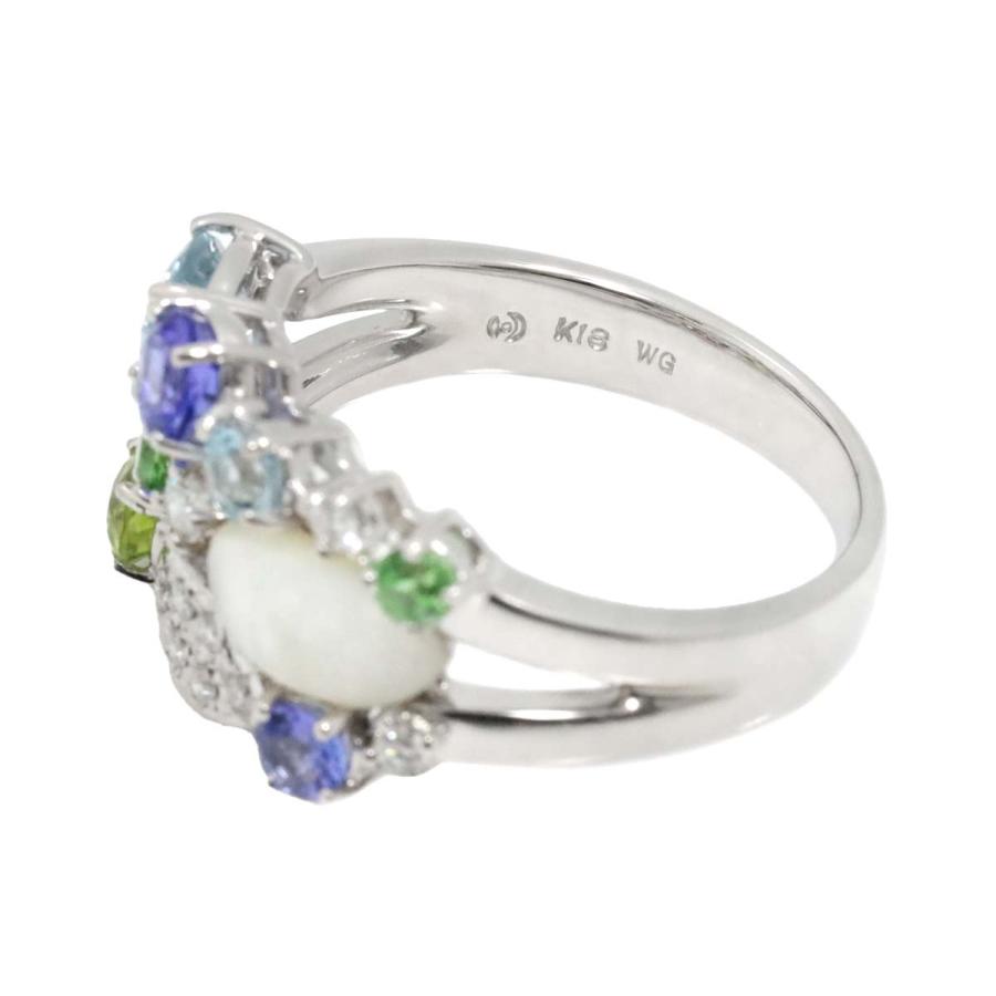 TASAKI タサキ 15号 リング マルチストーン ダイヤ 0.16ct K18 WG 