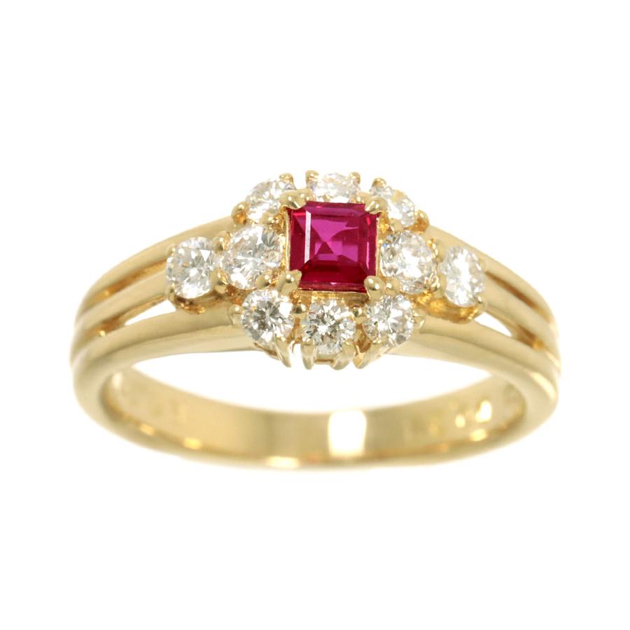 POLA ポーラ 8号 リング ルビー 0.22ct ダイヤ 0.38ct K18 YG イエロー  