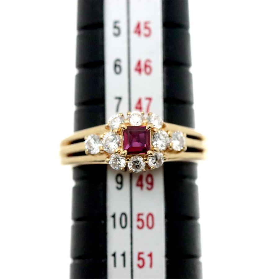 POLA ポーラ 8号 リング ルビー 0.22ct ダイヤ 0.38ct K18 YG イエロー  