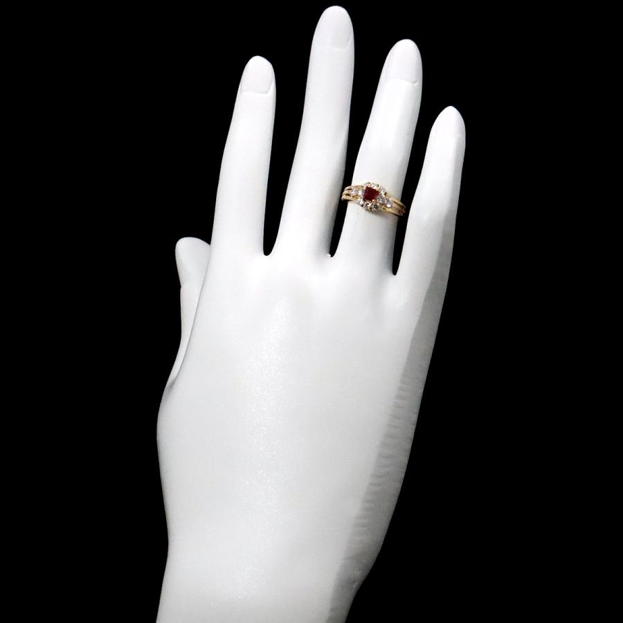 POLA ポーラ 8号 リング ルビー 0.22ct ダイヤ 0.38ct K18 YG イエロー  