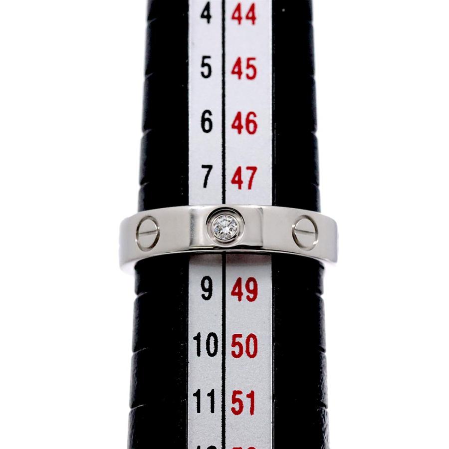 カルティエ Cartier ミニラブ #48 ダイヤ 1P リング K18 WG ホワイト