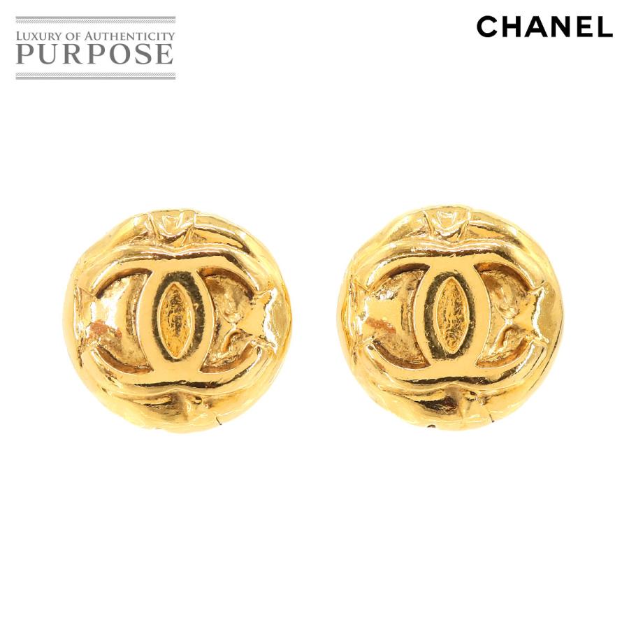 CHANEL シャネル ココマーク ラウンド型 イヤリング ゴールド 97P  