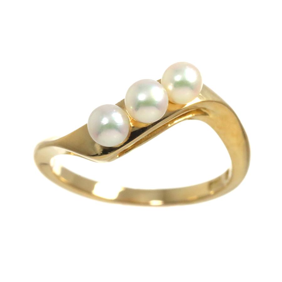 MIKIMOTO ミキモト V字 ベビーパールリング 9号 K18 18金 MIKIMOTO ミキモト V字 ベビーパールリング 9号 K18 18金 - メルカリ