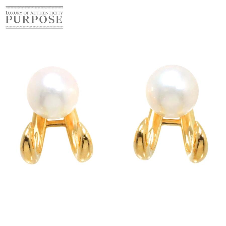 アコヤ真珠 7.2-7.0mm K18 YG ピアス イエローゴールド 750 パール  